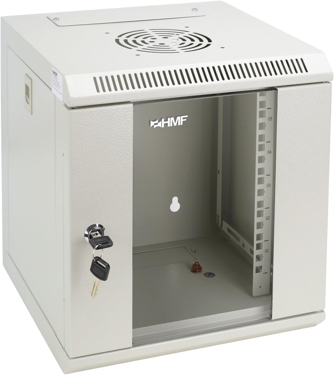 HMF 63306-07 Serverschrank 10 Zoll, 6 HE, Netzwerkschrank, Wandschrank, 10", 31,2 x 30 x 35 cm, Voll