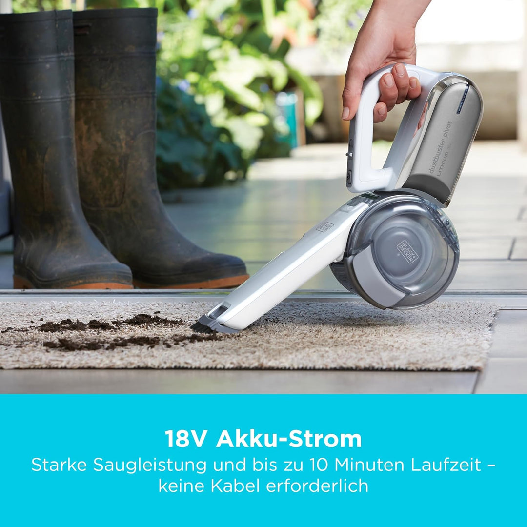 Black+Decker Lithium Dustbuster Pivot PV1820L – Akku-Handstaubsauger mit Multi-Positions-Saugvorrich