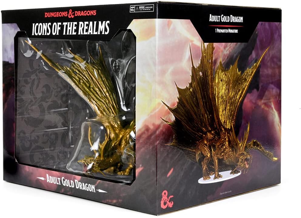 D&D Icons of The Realms: Adult Gold Dragon Figur | DnD Miniaturen
