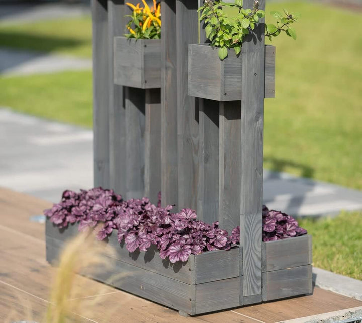 WESTMANN Pflanzenwand aus Holz | 90x45x170 cm Grau | Pflanzenwand für Garten & Terrasse | Pflanzende