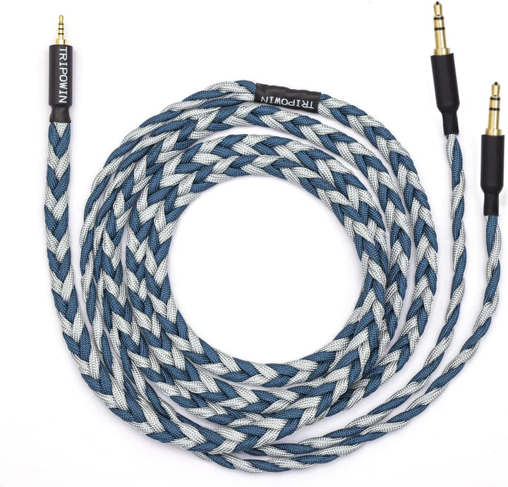 LINSOUL Tripowin GranVia Upgraded OFC hohe Reinheit Kopfhörer Audio Ersatzkabel, Dual 3.5mm Stecker