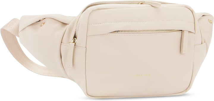 Expatrié Bauchtasche Damen Beige - Justine - Brusttasche für Reise, Festival & Sport - Stylische Bum
