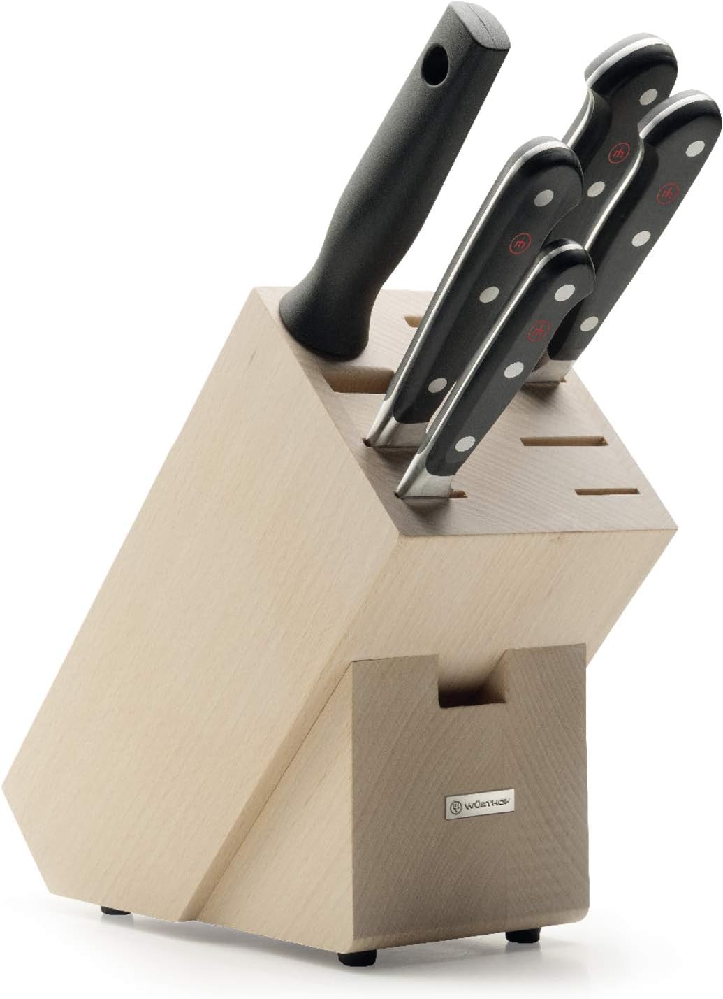 WÜSTHOF Classic Messerblock mit 5 Artikeln 5-teilig Helle Buche, Helle Buche, 5-teilig