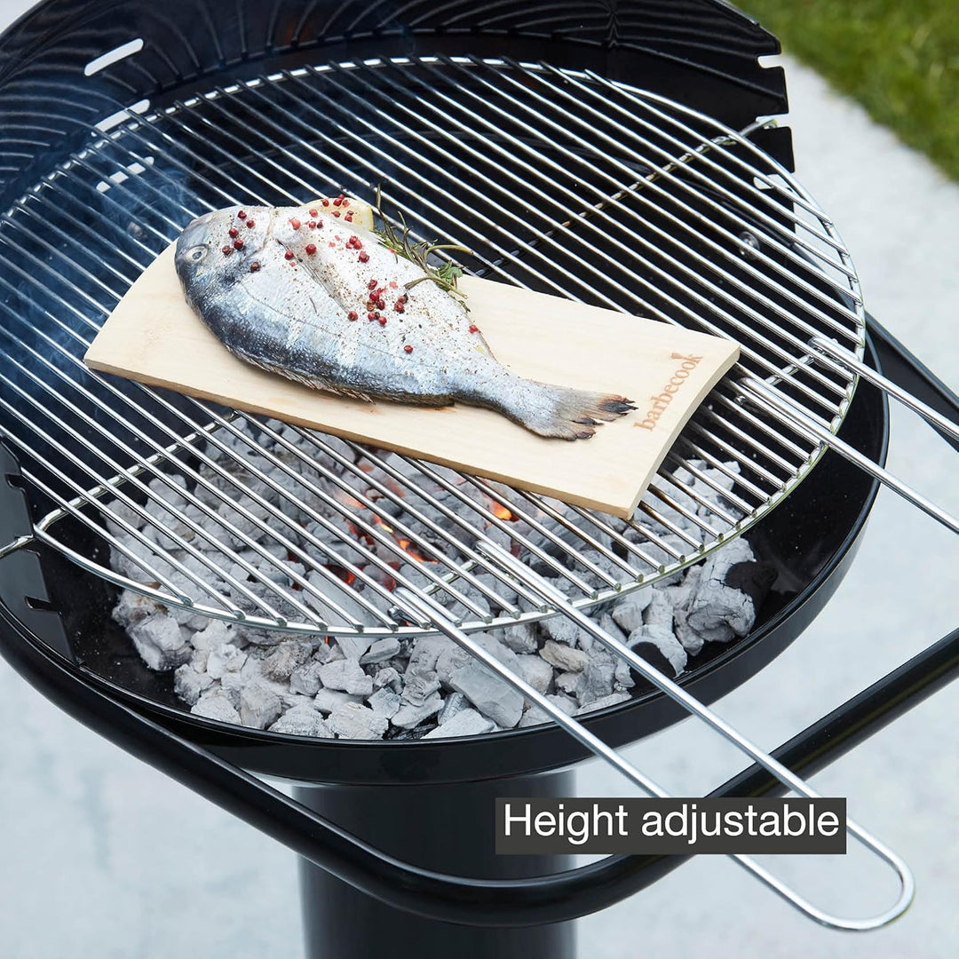 Barbecook Holzkohlegrill BBQ mit Windschutz, Säulengrill rund Standgrill mit Quick-Start und Quick-S