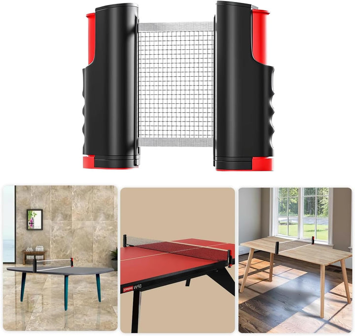 HOMURY Tischtennisschläger Set: Profi Tischtennis Set mit 2 Tischtennisschläger + Einziehbarem Netz