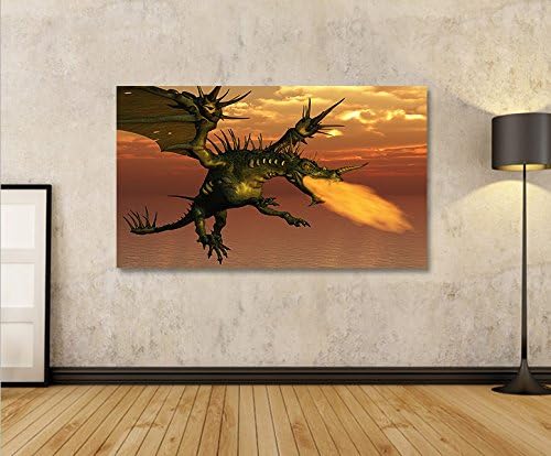islandburner Bild Bilder auf Leinwand Drache V2 1p XXL Poster Leinwandbild Wandbild Dekoartikel Wohn