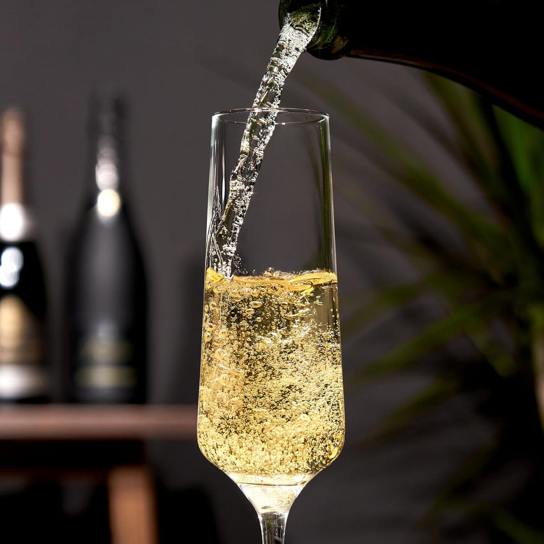 Viski Champagnergläser aus Kristall, europäische Handwerkskunst, Sektgläser-Set mit 113-170 ml, Stie