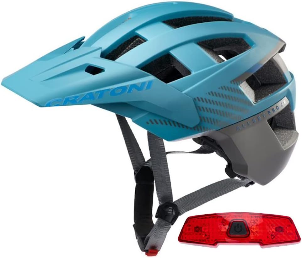 Sonderaktion Cratoni Allset Pro JR incl. Rücklicht Fahrradhelm Einsteigerhelm 54-58 cm turquoise/ant