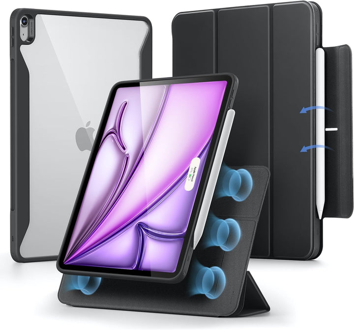 ESR für iPad Air 13 Zoll M2 Hülle, iPad Air 2024 Hülle mit Stifthalter, abnehmbare magnetische Abdec