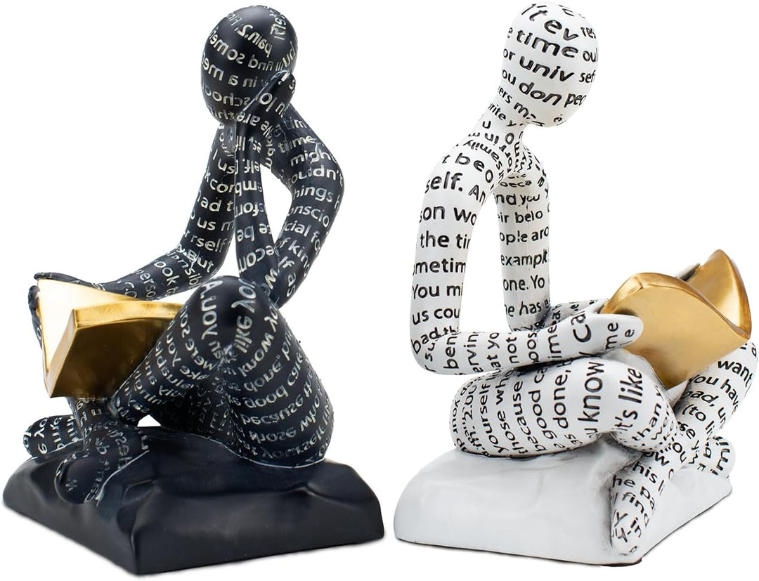 Dekorative Buchstützen für Schwere Bücher, Harzig Leser Skulptur Bücherstütze für Regale Deko, Büche