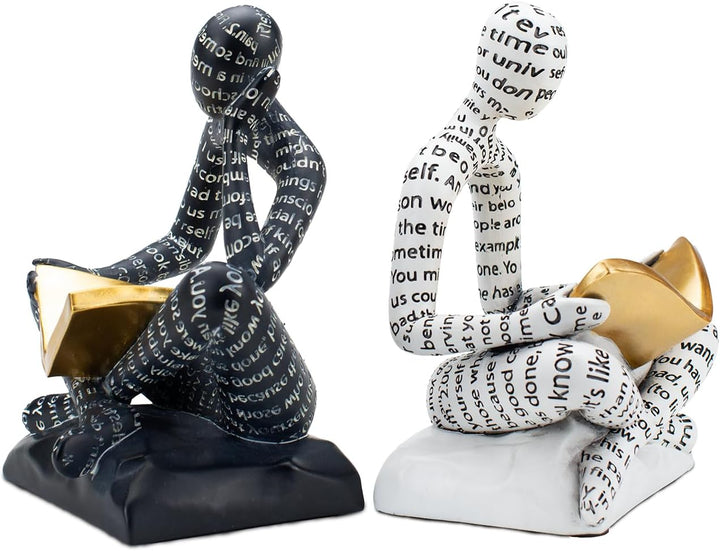 Dekorative Buchstützen für Schwere Bücher, Harzig Leser Skulptur Bücherstütze für Regale Deko, Büche