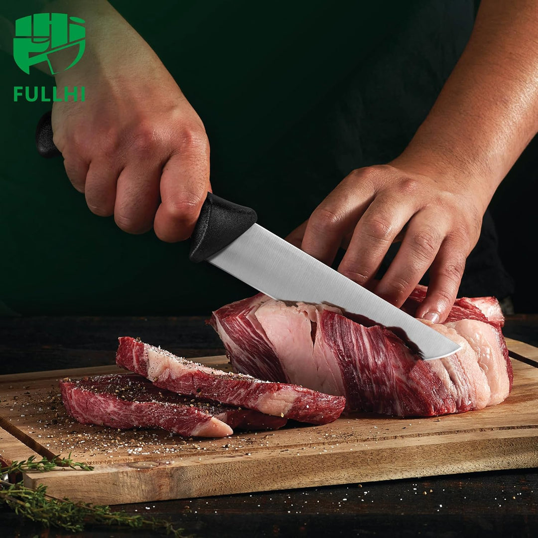 FULLHI 11PCS Metzger Messer Set, Anti-Rutsch-Metzger Ausbeinmesser Edelstahl Kochmesser Set, Fleisch