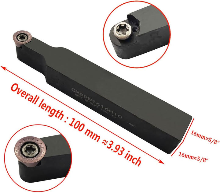 ASZLBYM 11 Stück RPMT10T3 MOE R5 Wendeschneidplatten-Fräseinsätze Klingenfräser mit 5/8"/16 mm SRDPN