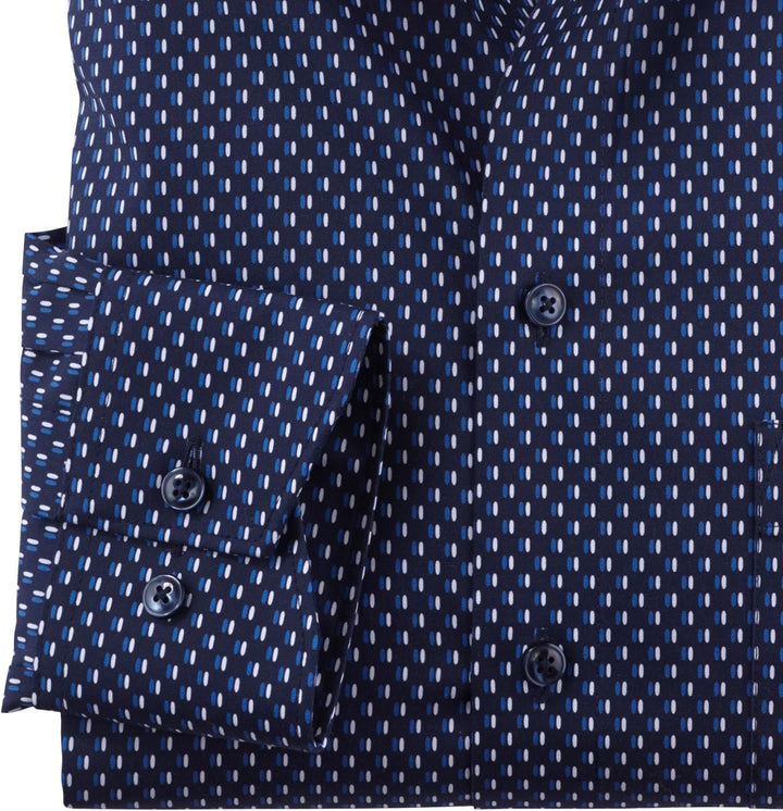 OLYMP Herren Businesshemd Langarm Luxor,Rotationsdruck,modern fit,Global Kent 46 Royal 19, 46 Royal