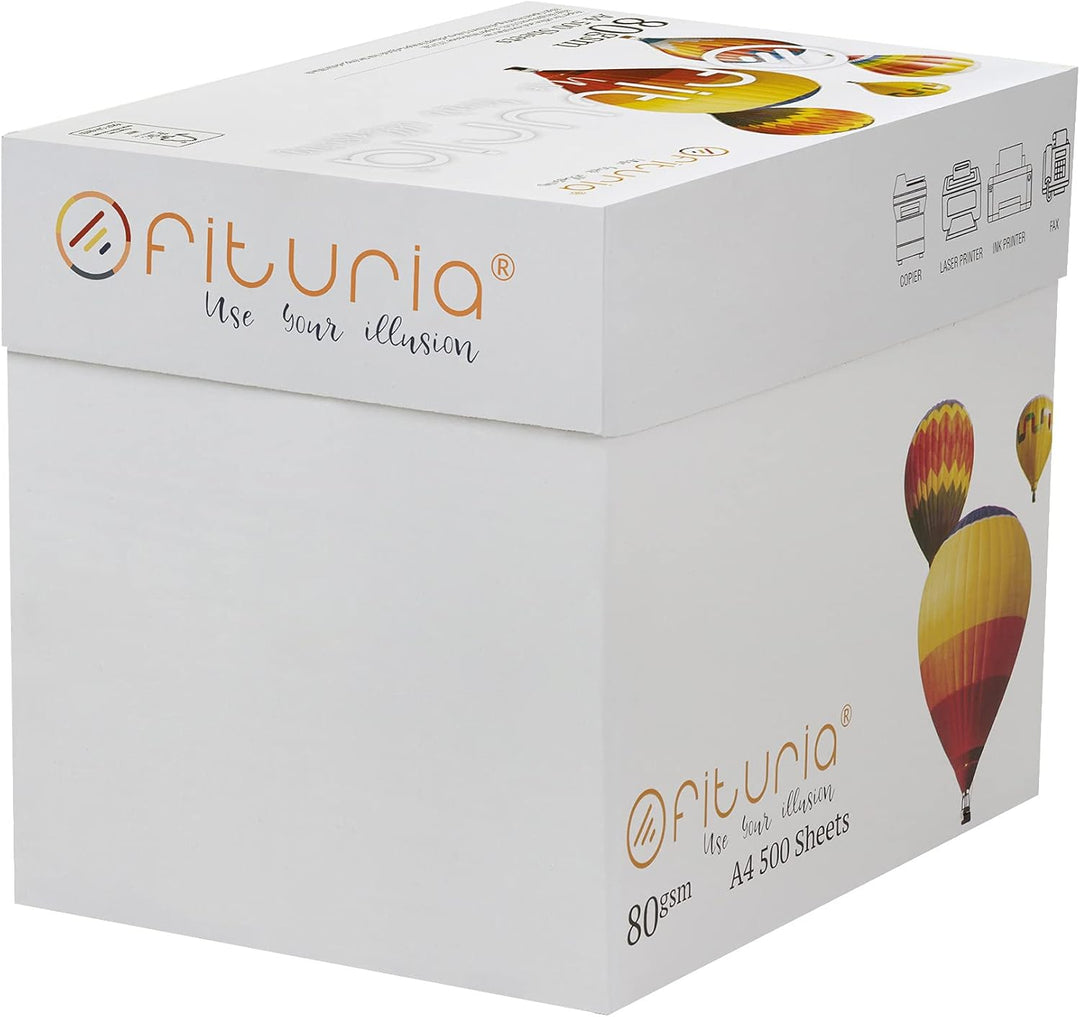 OFITURIA Mehrzweckpapier für Drucker, A4, 80 g/m². (2500 Hojas - 1 Caja) weiss, weiss