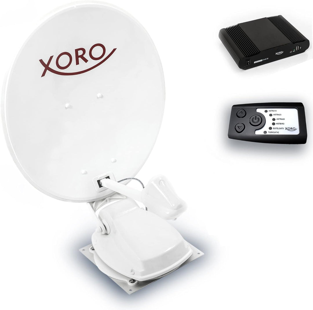 XORO MTA 65 Twin - 65 cm vollautomatische Satellitenantenne, stationär & mobil einsetzbar, 12/24 Vol
