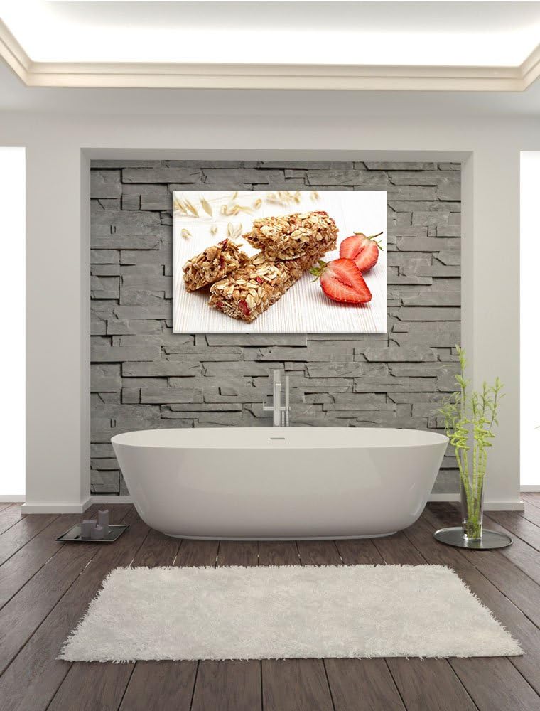 Gesunde Müsliriegel Format: 120x80 auf Leinwand, XXL riesige Bilder fertig gerahmt mit Keilrahmen, K