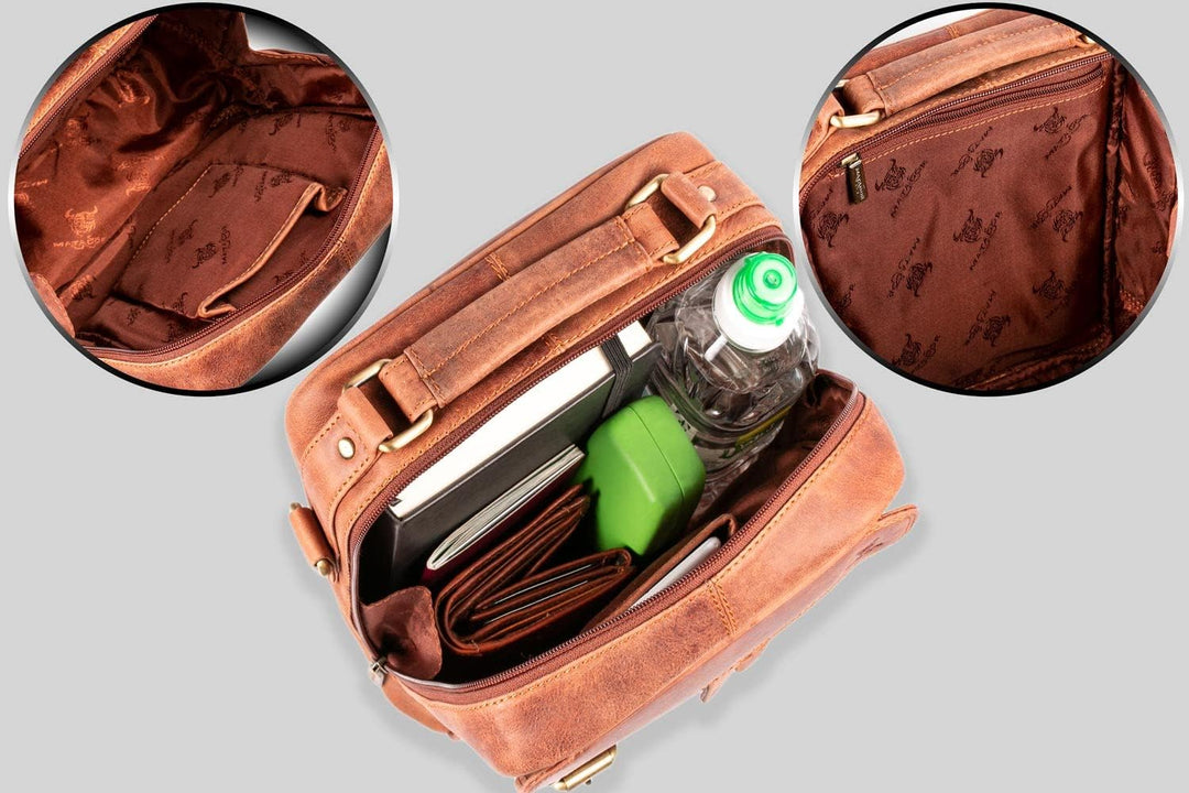 MATADOR Schultertasche Echt Leder Herren Hochwertige Arbeittasche Umhängetasche Ledertasche Tabletta