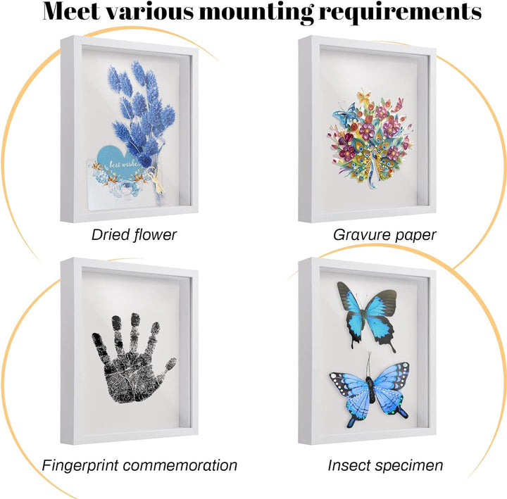 Daelesr 3D Bilderrahmen zum Befüllen A4, Schattenbox Vitrine Rahmen, 3D Tief Objektrahmen mit Transp