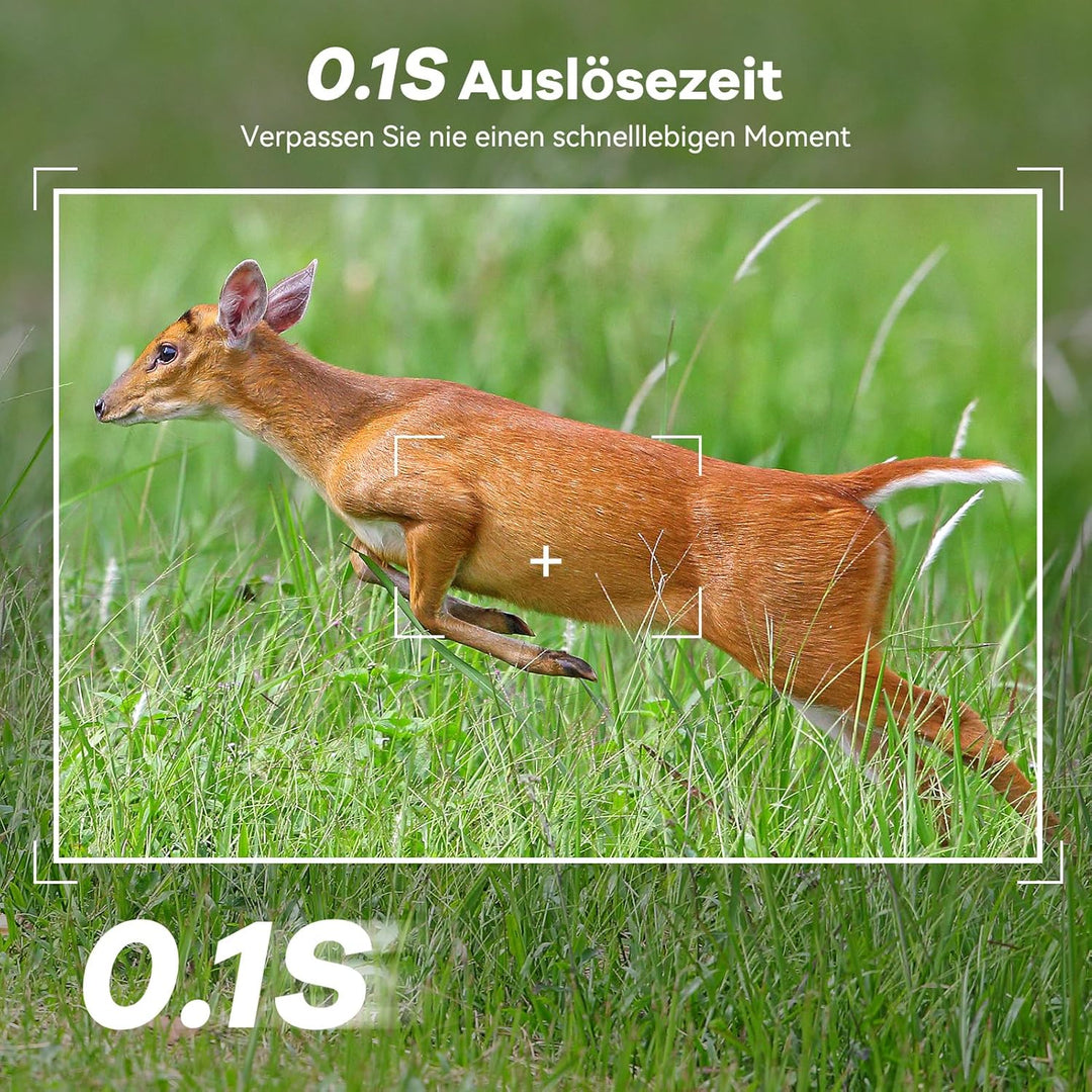 DEATTI 4G LTE Wildkamera mit Handyübertragung APP, 2.7K Solar Wildkamera mit SIM Karte, PIR Bewegung