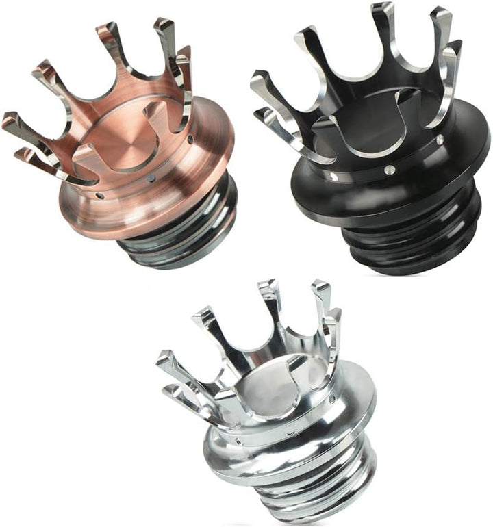 Motorrad Tankdeckel Kraftstofftank Öldeckel Crown Style für Harley Sportster XL 1200 883 48 Dyna Tou