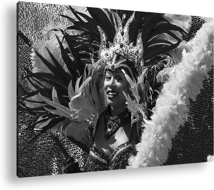 deyoli Karneval Parade in Rio Format: 80x60 Effekt: Schwarz&Weiss als Leinwandbild, Motiv fertig ger