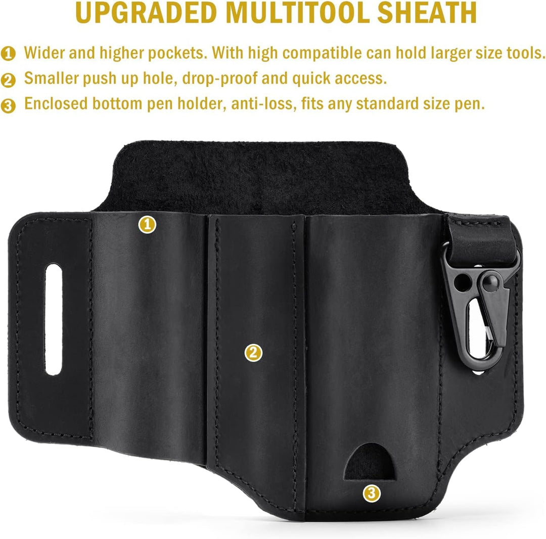 VIPERADE PJ29 EDC Lederscheide, Multitoolscheide/Werkzeuge Holster/Messergürtelscheide/Taschenlampen