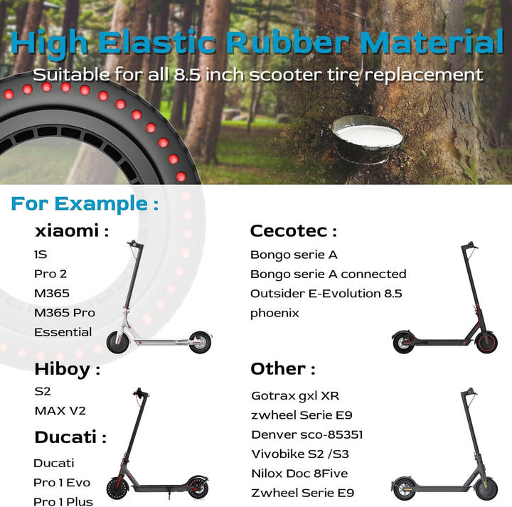 OUXI Xiaomi M365 Reifen, 8,5 Zoll Ersatzreifen Solid Reifen Für Mijia Mi Xiaomi M365/M365 Pro Elektr