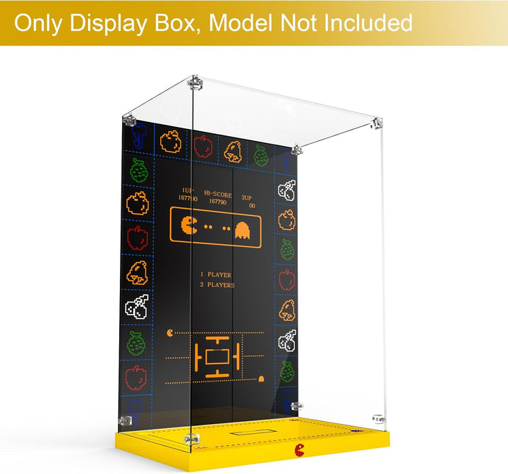 cooldac Acryl Vitrine Box für Lego-10323 Icons PAC-Man Spielautomat Bausteine Modell, staubdicht Tra