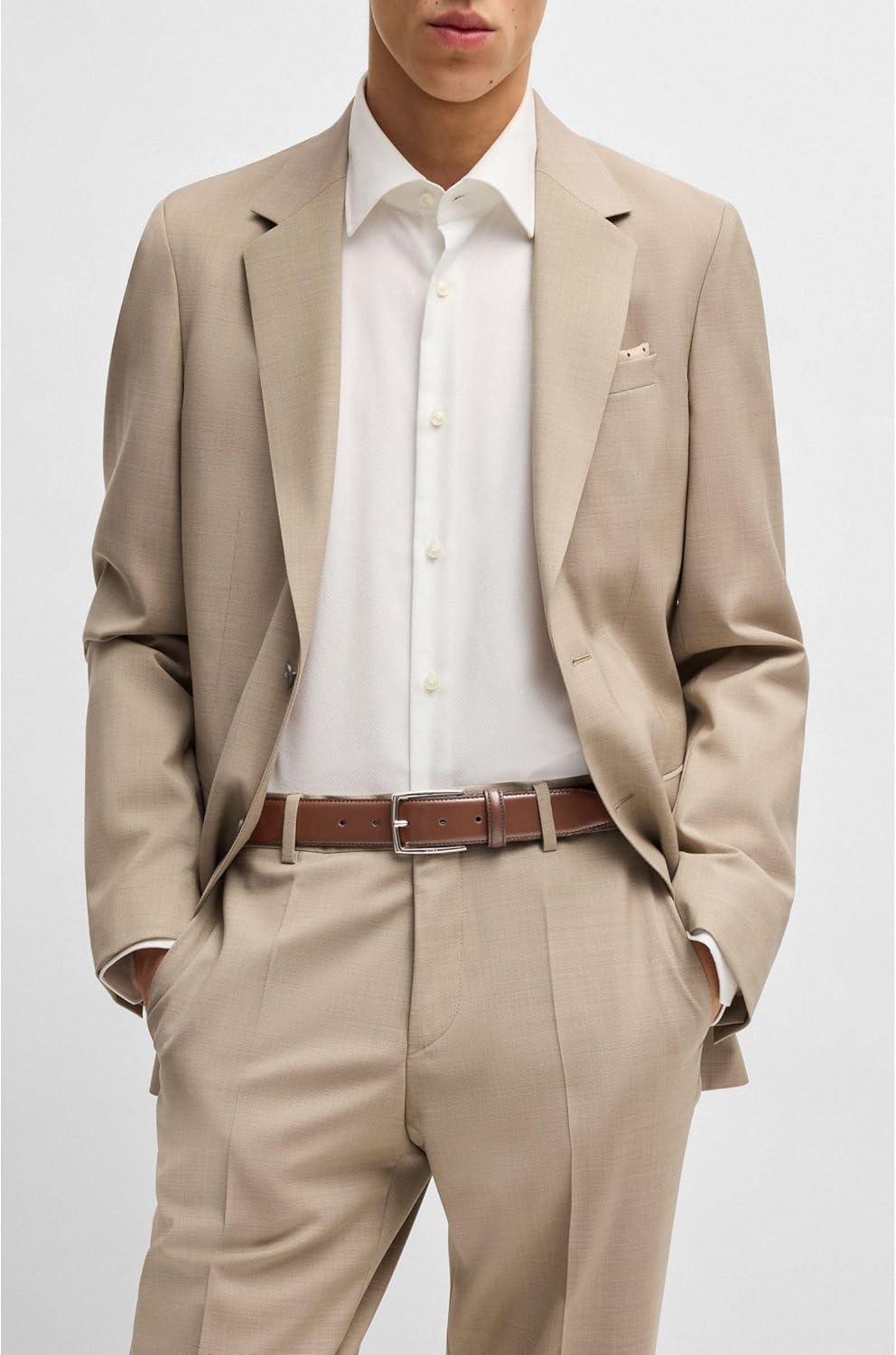 BOSS Herren Gürtel 100 Medium Brown210, 100 Medium Brown210