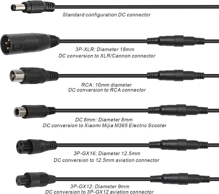 42V 2A Li-ion Ladegerät Mehrere Stecker für Xiaomi ES2/ES4/E22/ES1L Inline Connector für 36V Pocket