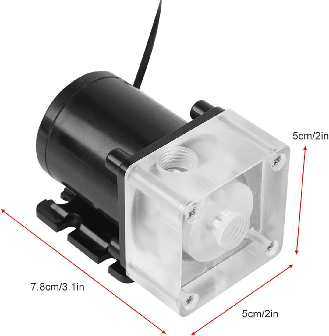 Wasserkühlpumpe, G1/4" Gewinde CPU Wasserpumpe Geräuschloses Computer Wasserkühlsystem Pumpe mit 4 M