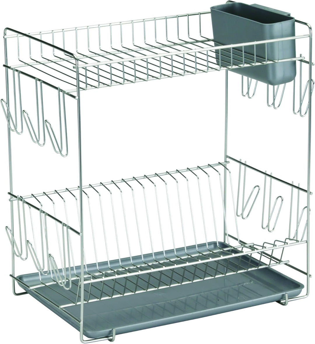 Sauvic Grosser Edelstahl-Geschirrabtropfer, 43x25x41,5 cm