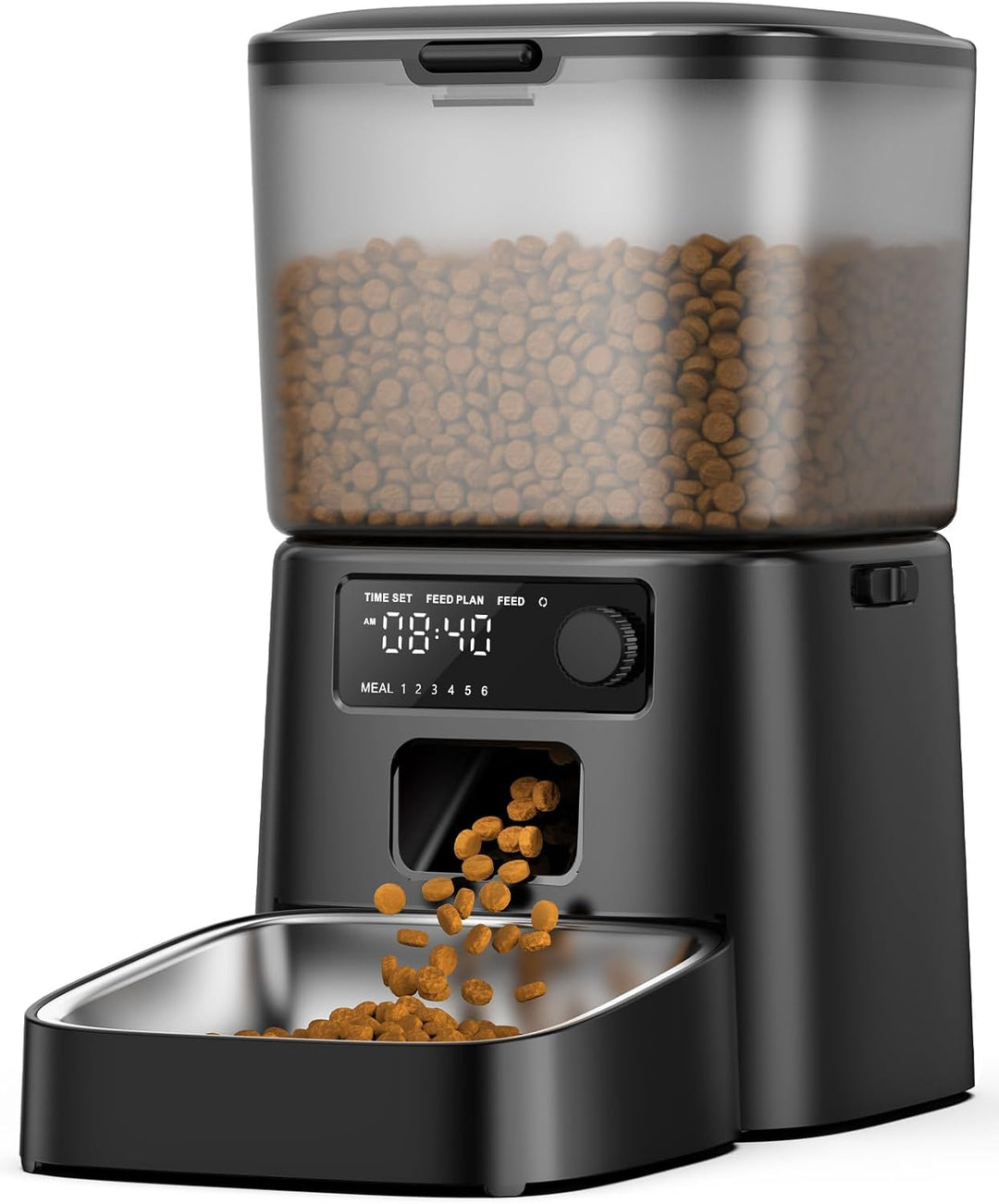 oneisall 3.5L Futterautomat Katze, Katzenfutter Automat mit Programmierbarem Timer, 1-6 Mahlzeiten p