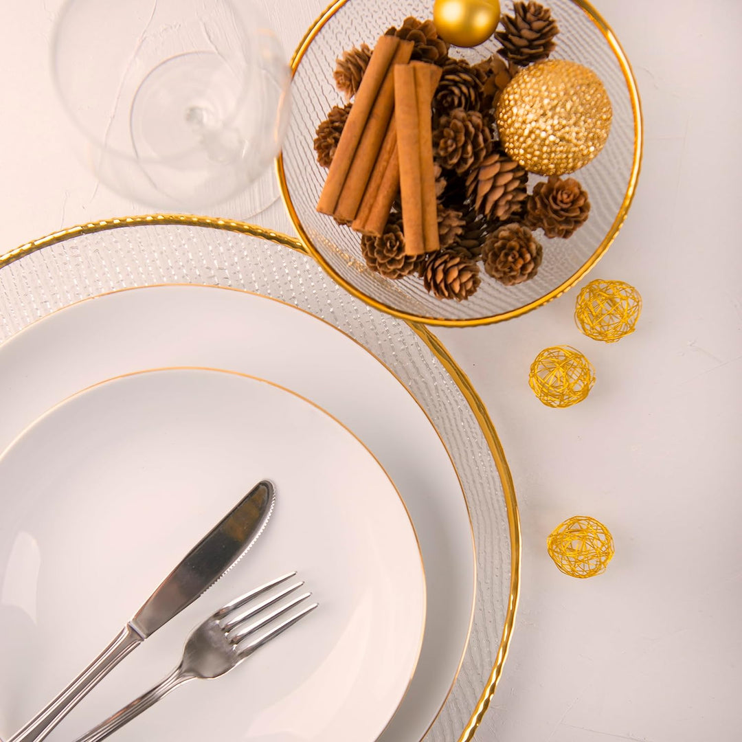 Merry Christmas Geschirr 18 tlg. Set weiss/goldfarben
