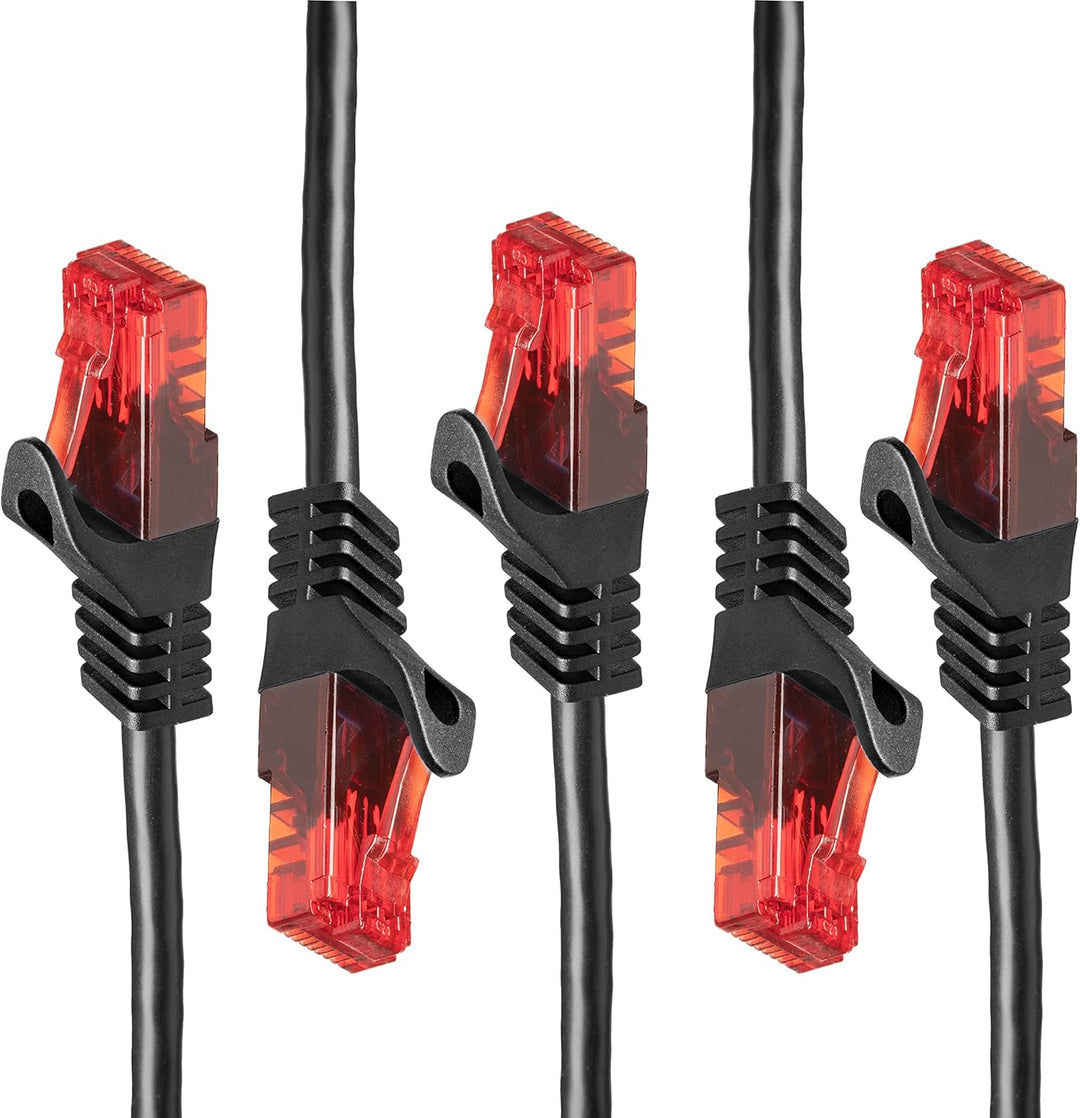 BIGtec - 5 Stück - 50m Gigabit Netzwerkkabel Patchkabel Ethernet LAN DSL Patch Kabel schwarz (2x RJ-