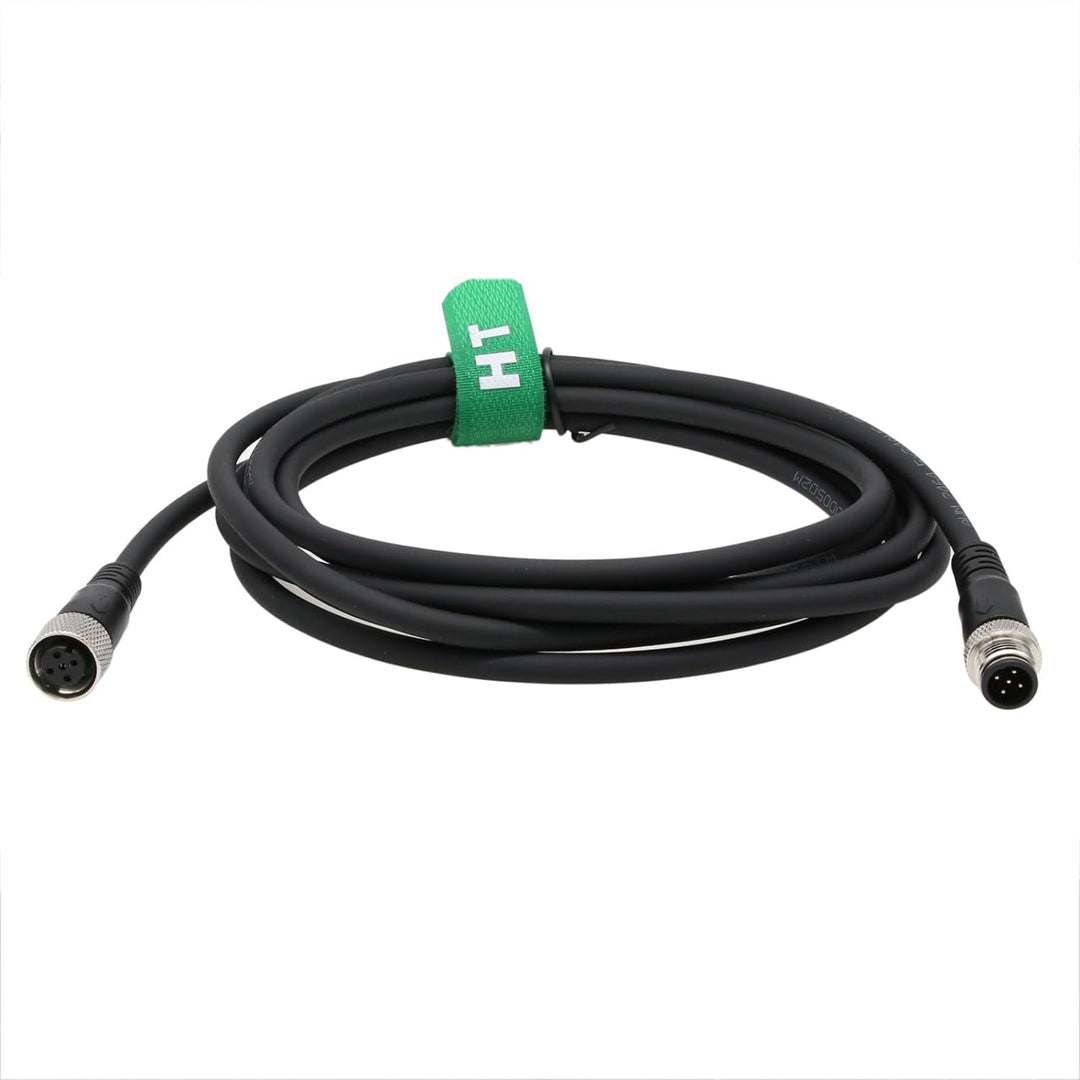 HangTon M12 A Code 5 Pin Male Female Actuator Sensor Signal Shielded Cable for Industrial Controls A