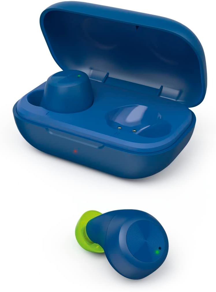 Hama Bluetooth Kopfhörer Spirit Chop IPX4 (True Wireless In Ear blau, kabellos, mit USB C Ladebox) d