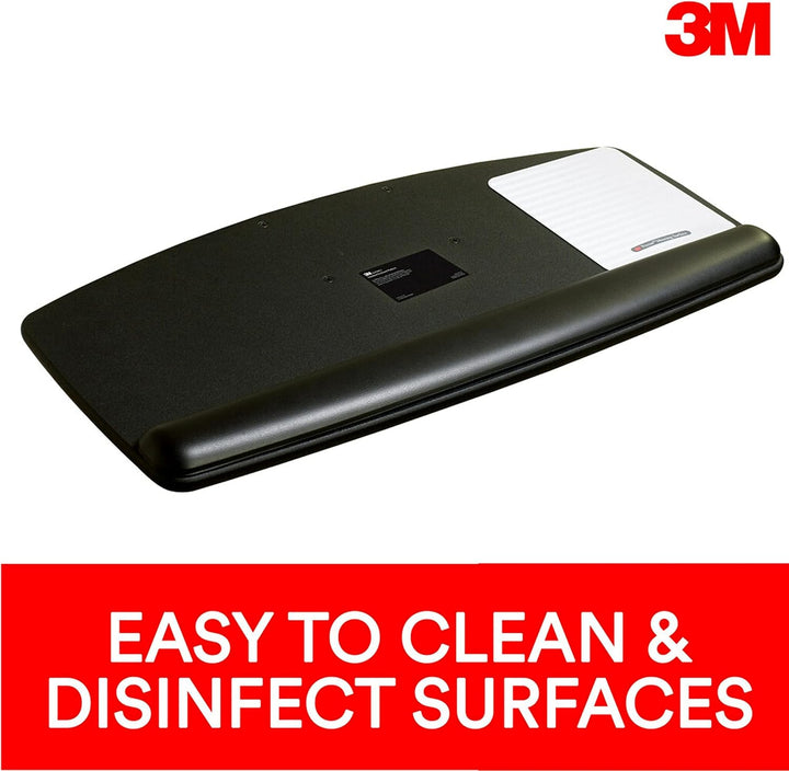 3M Sit/Stand Keyboard Tray, Simply Turn Knob to Adjust Height and Tilt, Sturdy Tray Includes Gel Wri