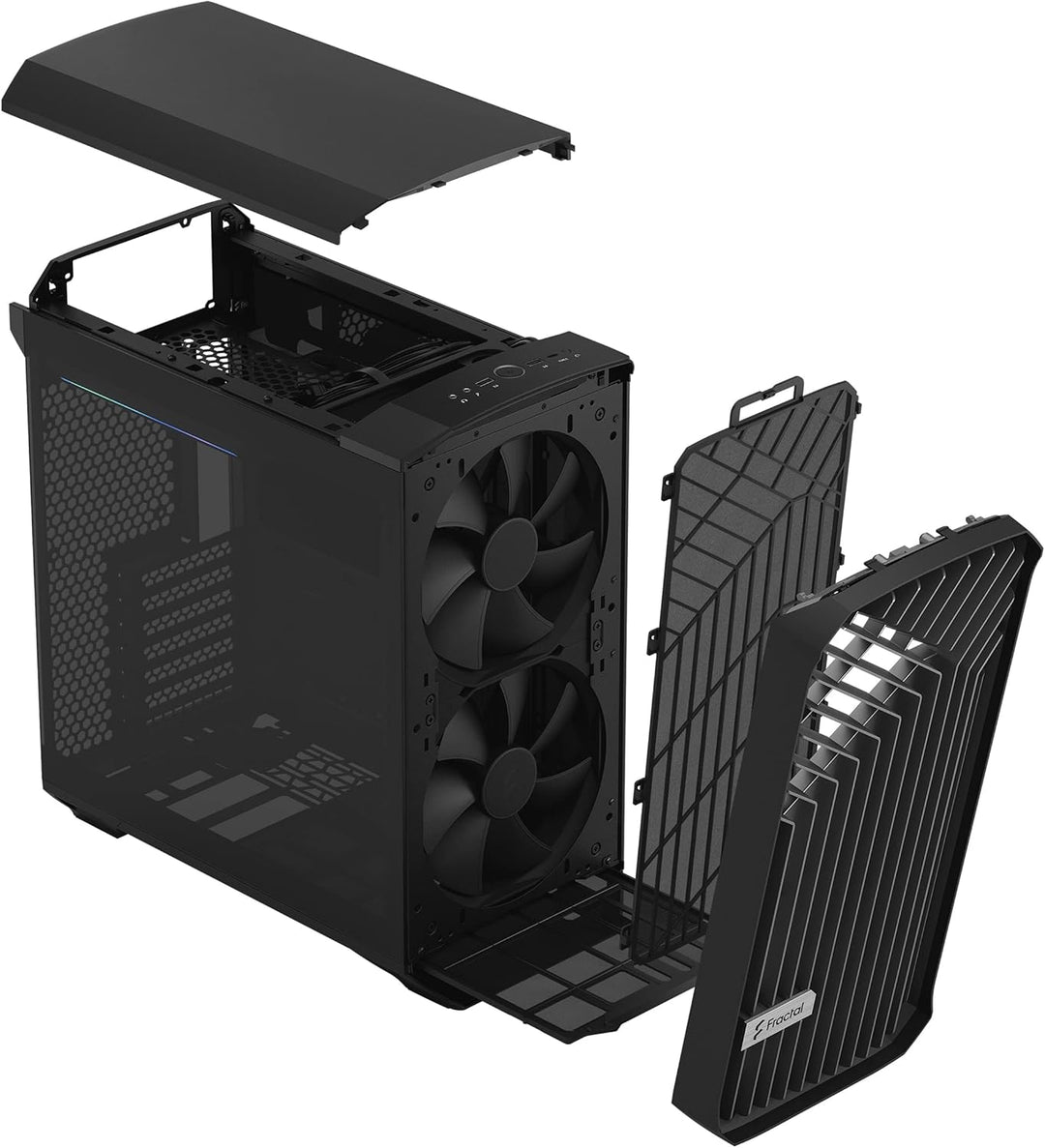 Fractal Design Torrent Compact Black - Dark Tint Tempered Glass Side Panels - Open Grille for Maximu