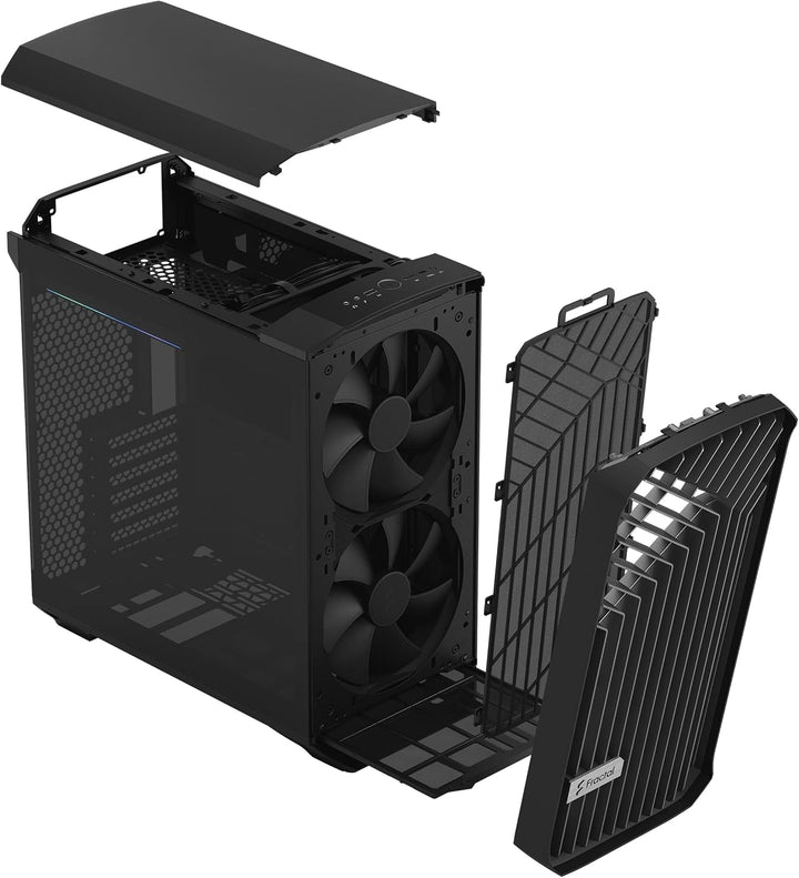 Fractal Design Torrent Compact Black - Dark Tint Tempered Glass Side Panels - Open Grille for Maximu