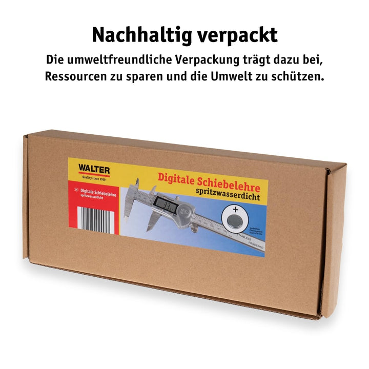 WALTER Schieblehre Digital, Messschieber Analog, Schieblehre, Messlehre, inkl. Knopfbatterie 3V, Ede