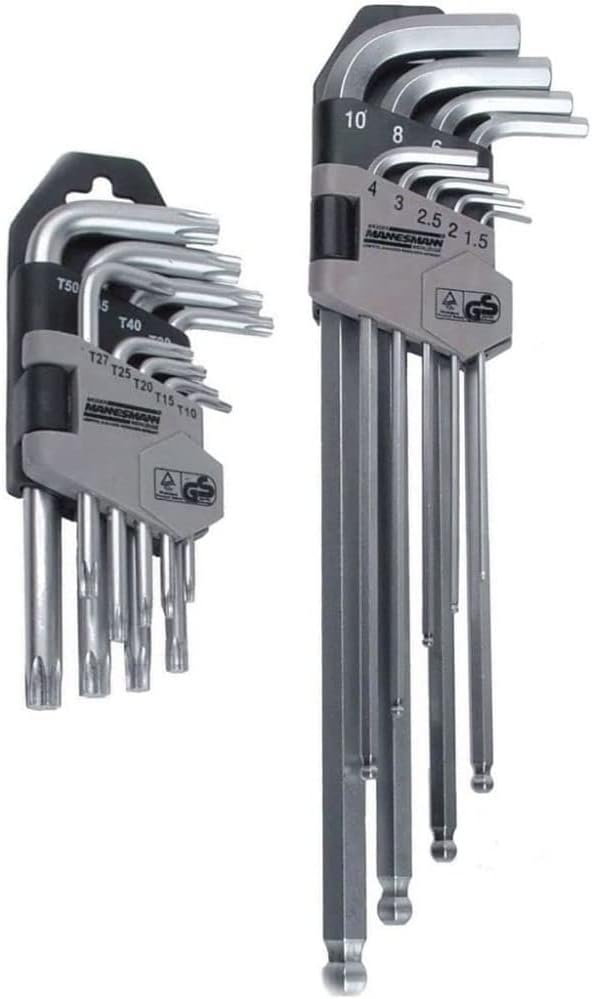 Brüder Mannesmann Sechskant-/TX-/Kugelkopfschlüssel-Satz, 18-teilig | M18170