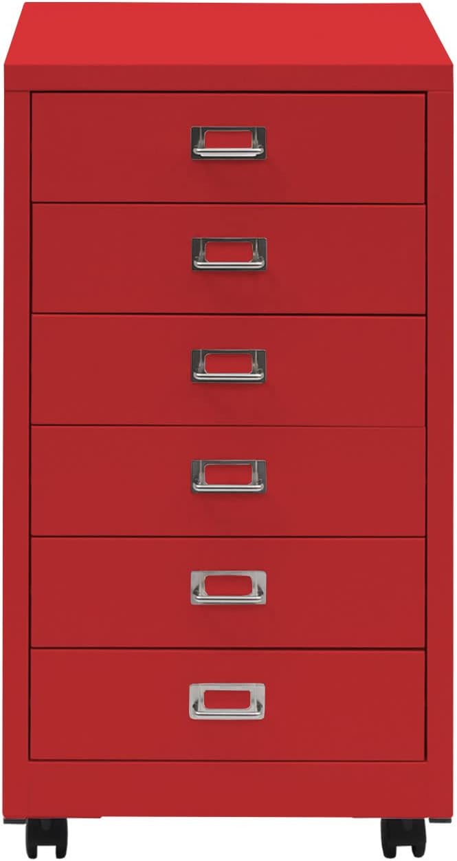 Mendler Rollcontainer HWC-L49, Schubladenschrank Stahlschrank Aktenschrank, Metall 75x40x41cm 6 Schu