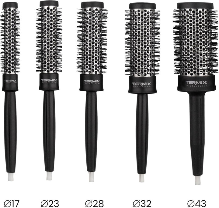 Termix professionelles Set. Thermische Rundhaarbürste mit Aluminiumrohr, die es ermöglicht, die Troc
