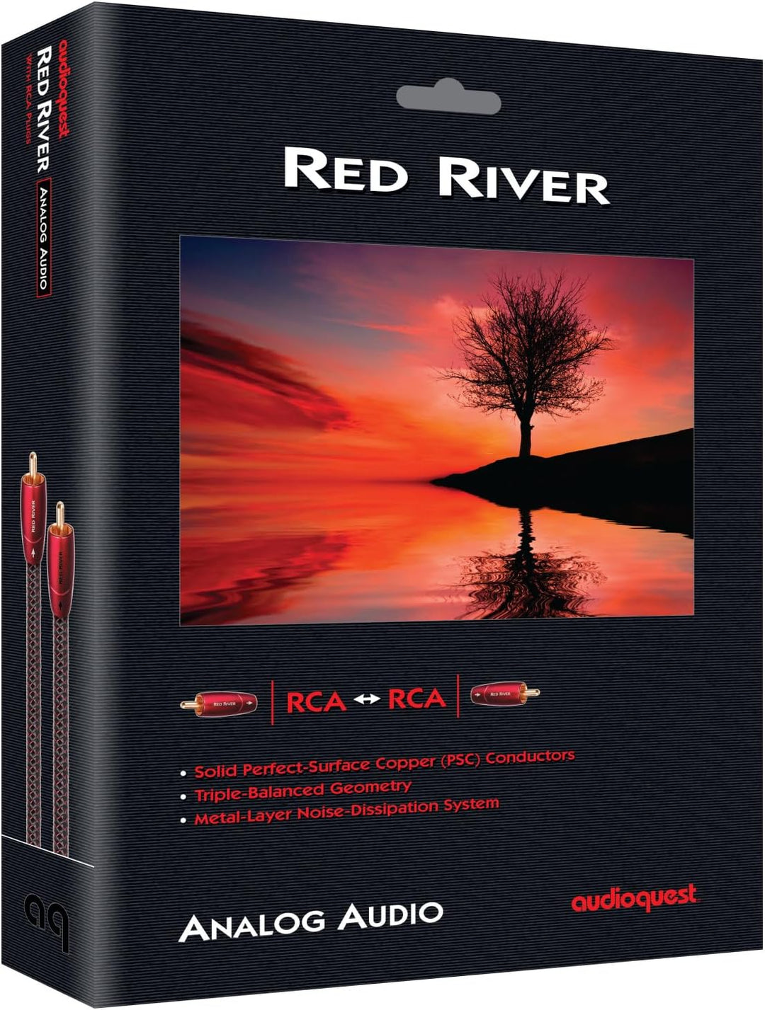 AudioQuest 0,5 m Red River RCA Audiokabel 0,5 m schwarz - Audiokabel (RCA, RCA, RCA, 0,5 m, schwarz)