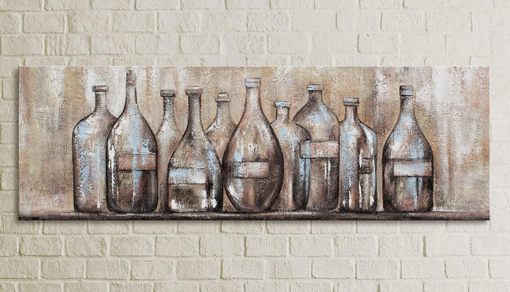 YS-Art Abstrakt Acryl Gemälde auf Leinwand Theke handgemalt Wandbilder Wohnzimmer modern Wohndekor D