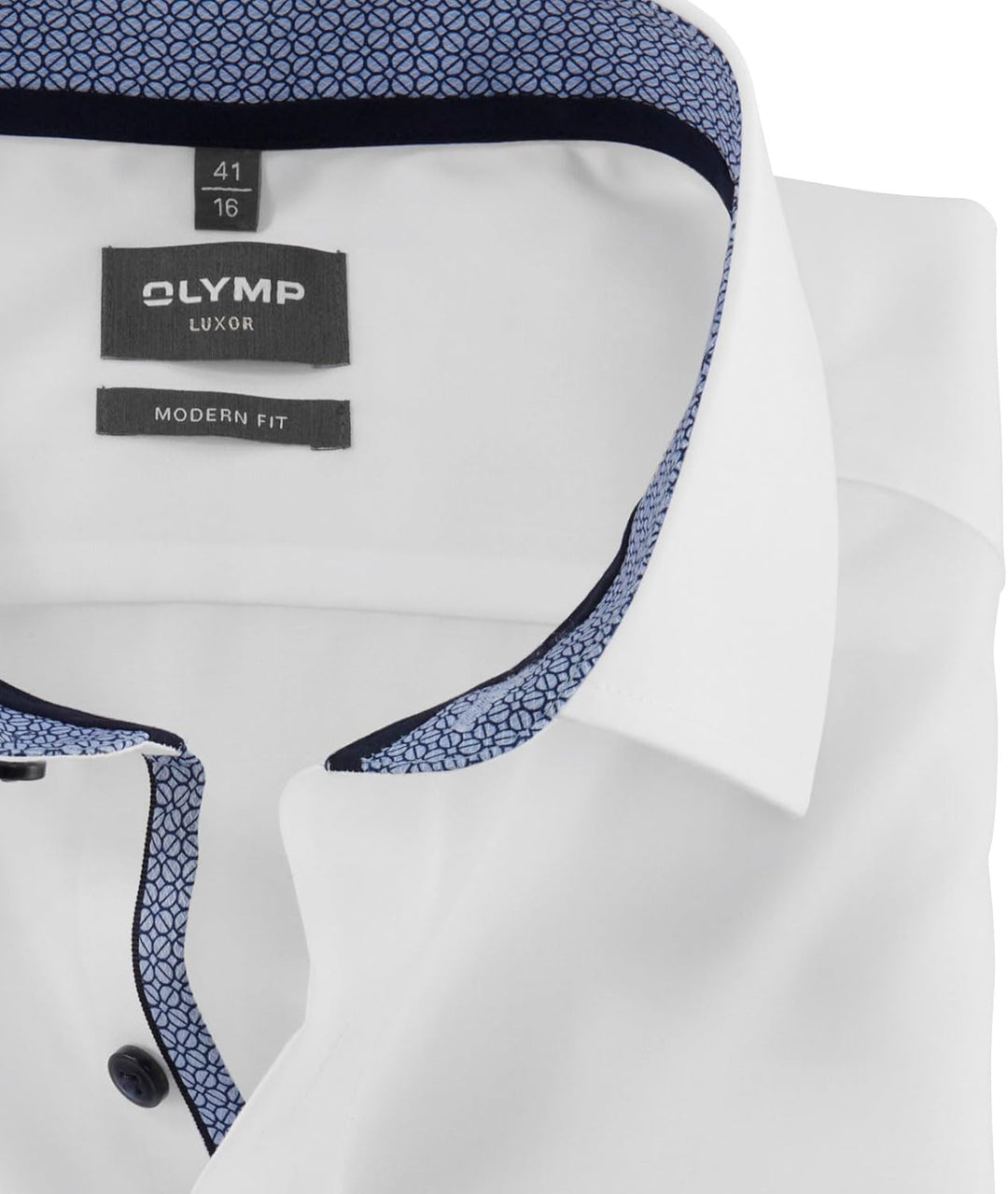 OLYMP Herren Businesshemd Langarm Luxor,Einfarbig,Comfort fit,New Kent, 37 Weiss 00