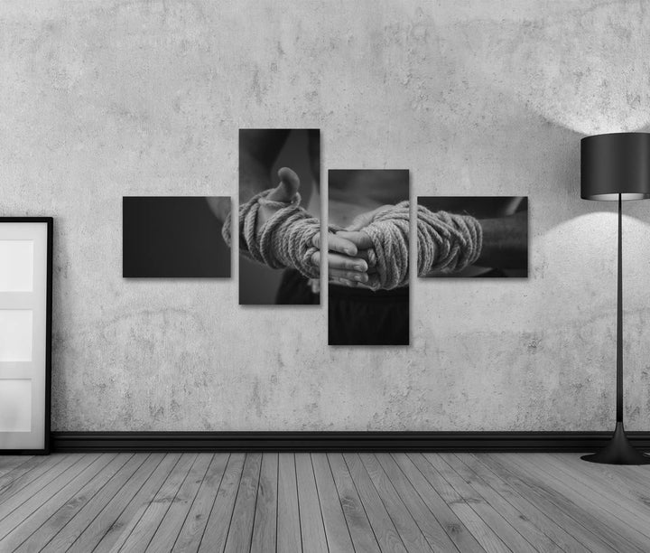 islandburner Bild auf Leinwand Close Up Von Einem Jungen Thai Boxer Hände Hanfseile Werden Vor Dem K