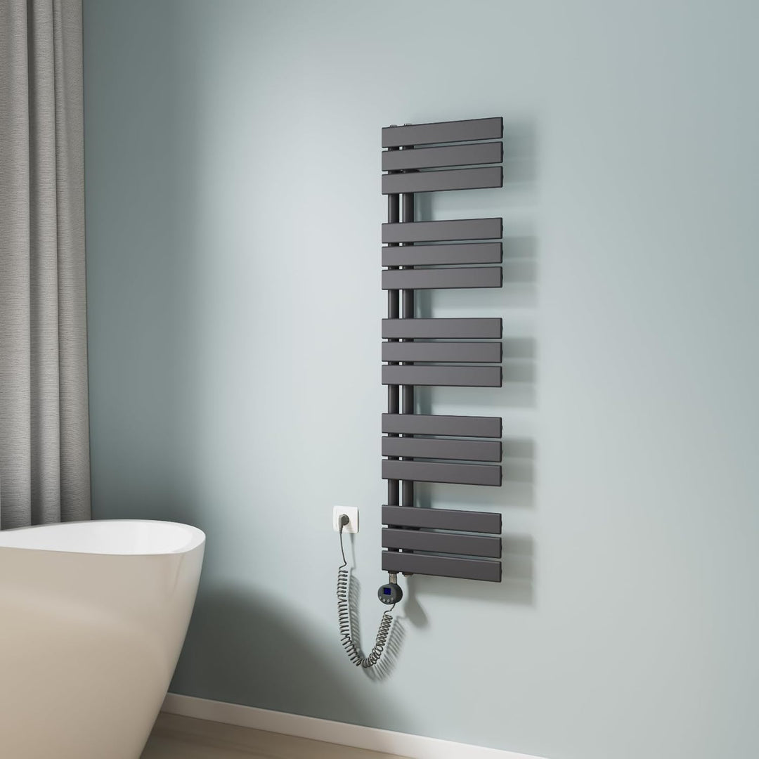 EMKE Badheizkörper Handtuchhalter Elektrisch 1320x400 mm, Handtuchheizkörper Elektrisch mit Thermost